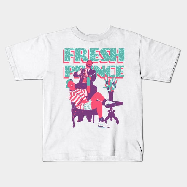 Fresh Prince - Minimal Pop Art Style Kids T-Shirt by TheAnchovyman